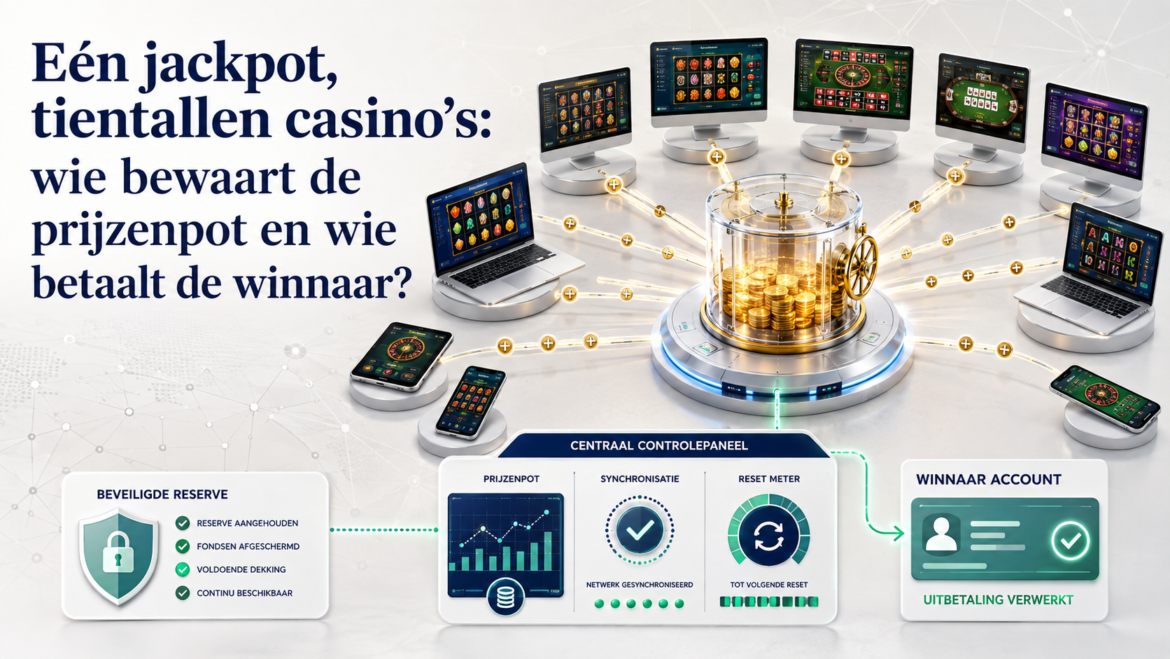 Eén jackpot, tientallen casino’s: wie bewaart de prijzenpot en wie betaalt de winnaar?